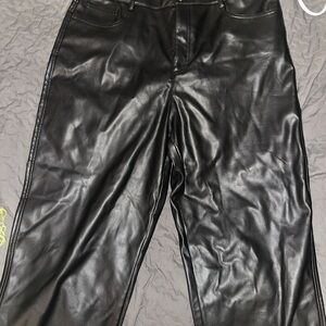 Black Faux Leather Pants